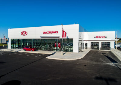 Deacon Jones Kia Dealership located in Goldsboro, NC. Jackson Builders car dealership project.